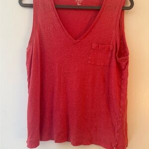 J. Crew Red V-Neck Pocket Tank